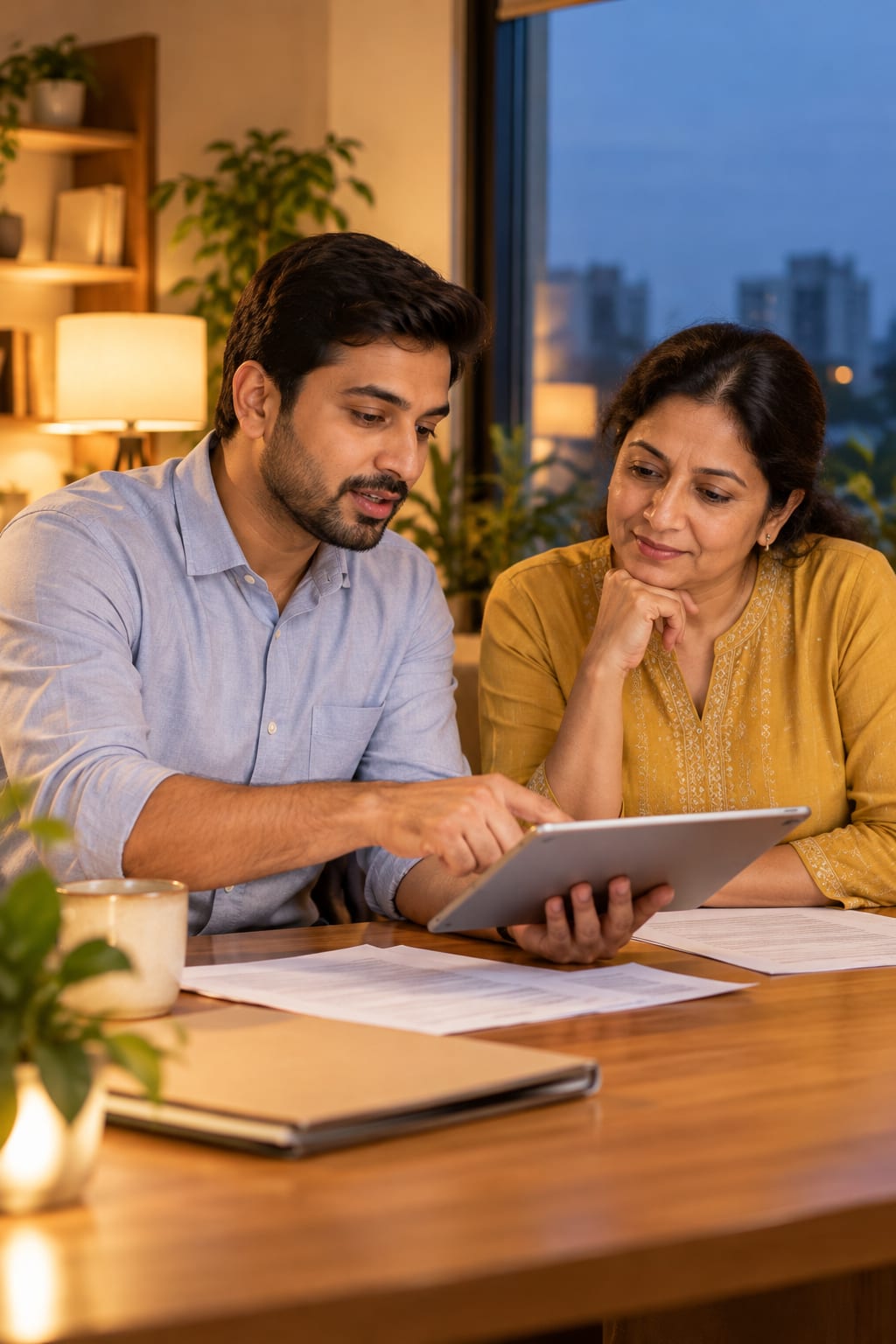 A business owner going over loan options with an advisor